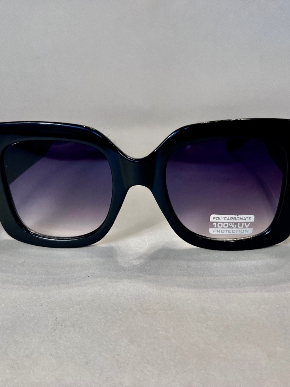 Garbo Oversized Square Sunglasses – Black Frame Lavender Gradient Hollywood Glam